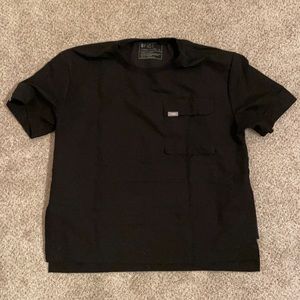 Black high neck one pocket Figs scrub top